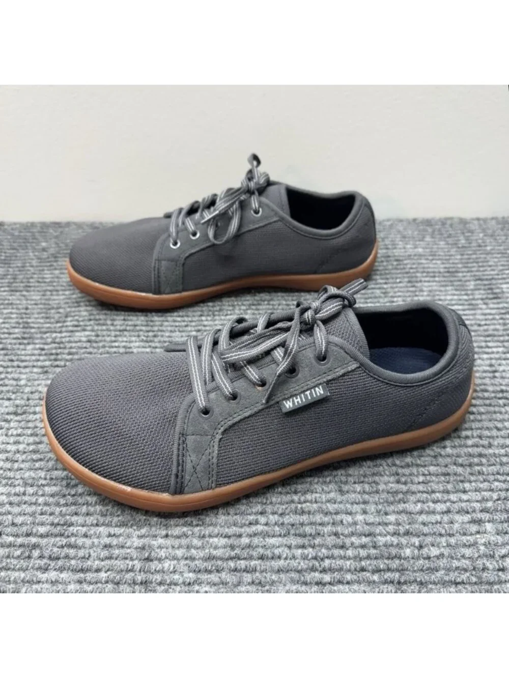 WHITIN Wide Barefoot Shoes Mens 8US/41EU Gray Gum Minimalist Zero Drop Sneaker